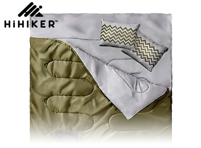 HiHiker Double Army green sleeping bag for camping
