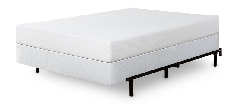 image showing boxspring with a mattress on top of it
