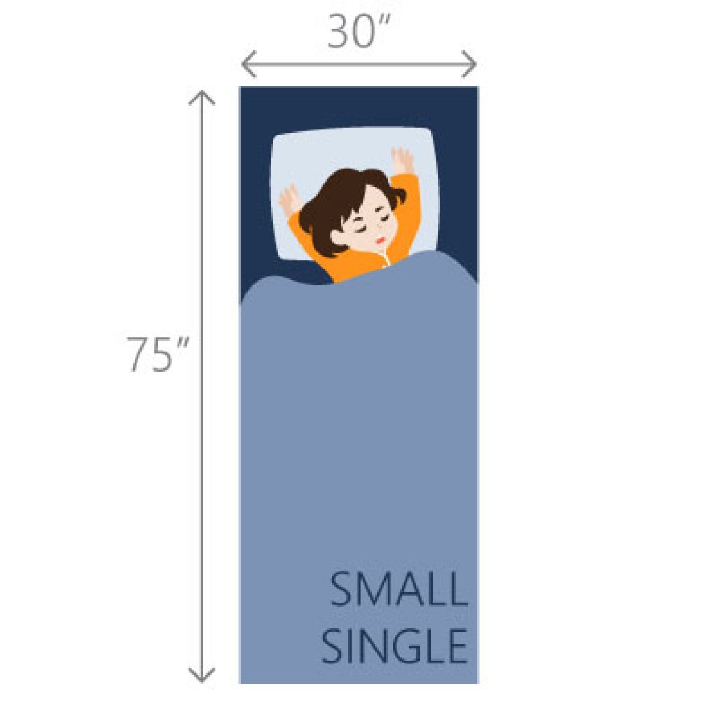 Illustrated image of Small Single Cot Dimensions