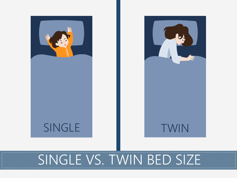Single Vs Twin Mattress What S The, What Is The Standard Measurement Of A Twin Bed