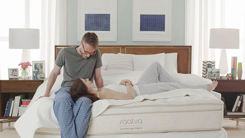 An Honest Saatva Luxury Mattress Review The Good Bad Explored Lying On Saatva Bed