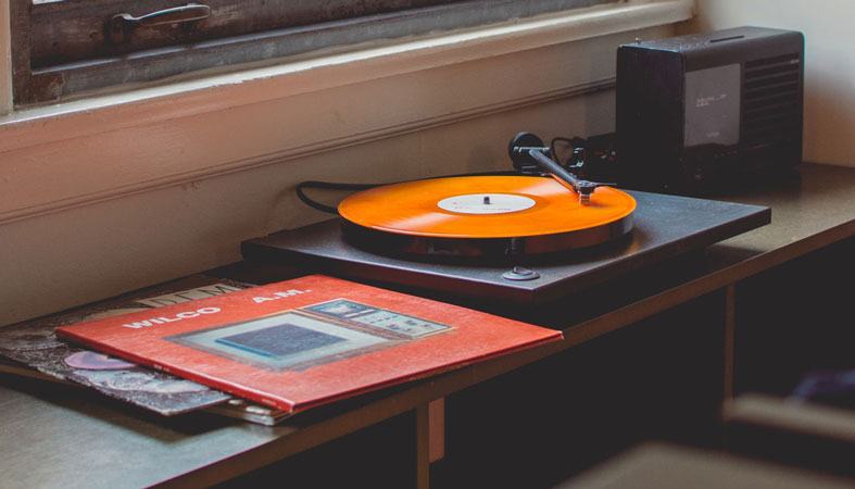 music is played on a phonograph record