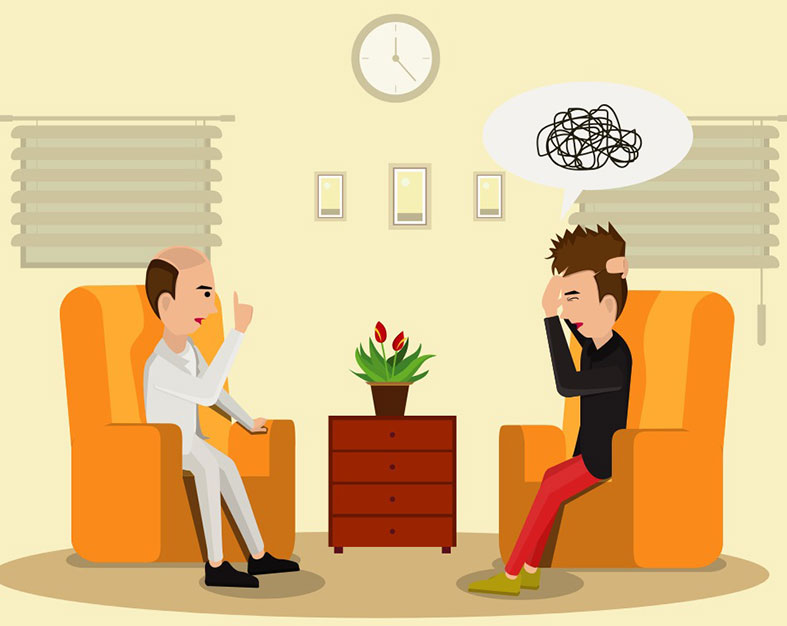 drawing of a confused man - representation of sleep psychology drawing of a confused man - representation of sleep psychology