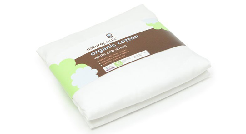 naturepedic white organic cotton crib fitted sheet product image