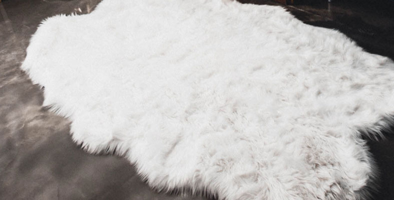 white faux fur rug