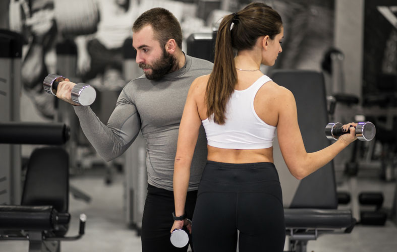 couple is exercising