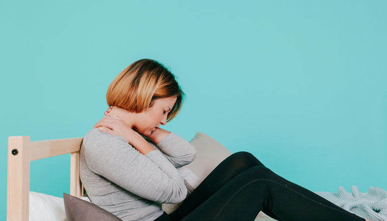 woman with neck pain