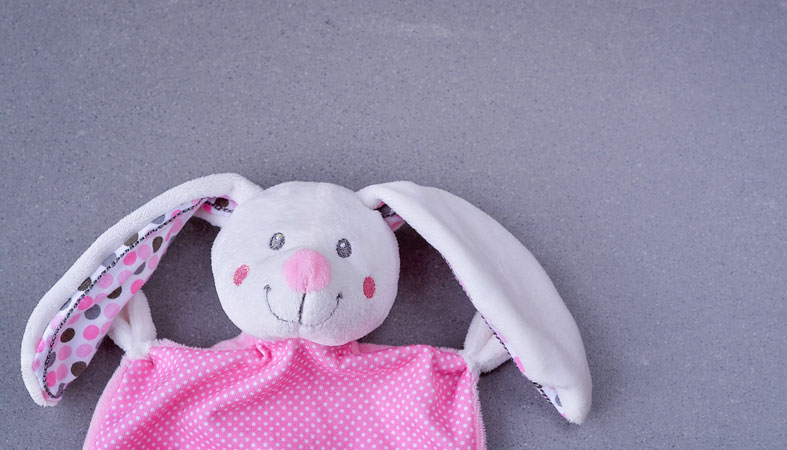 grey bunny security blanket