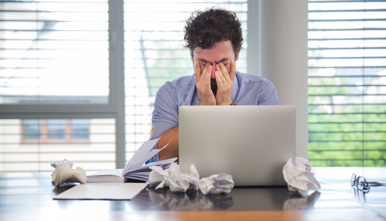 stressed man at work