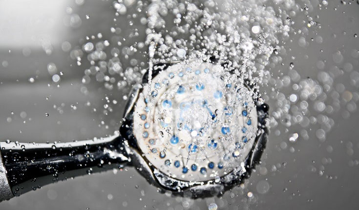 Drops-of-water-coming-out-from-a-shower Drops of water coming out from a shower