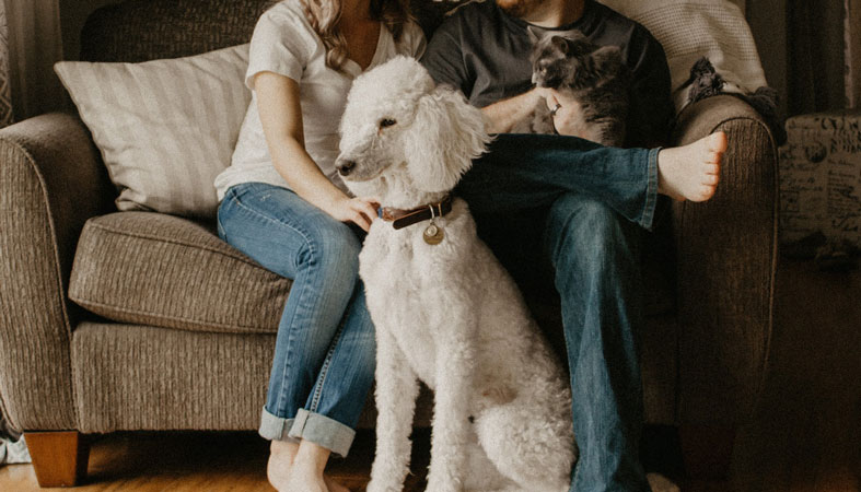 couple with their pets