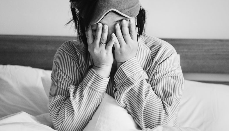 woman waking up