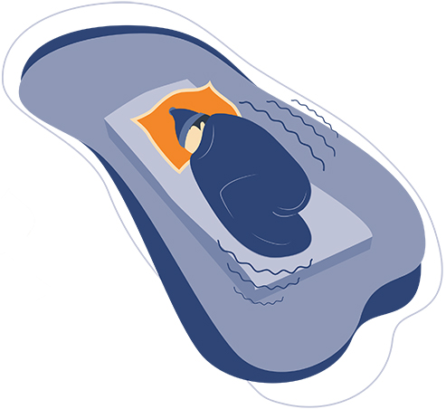 Illustration Of A Man Freezing In The Bed