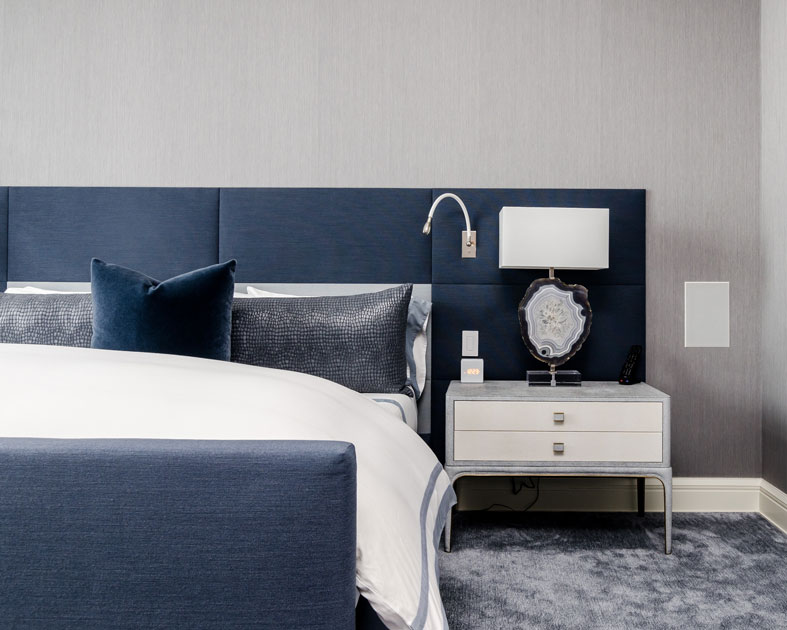blue and grey bedroom