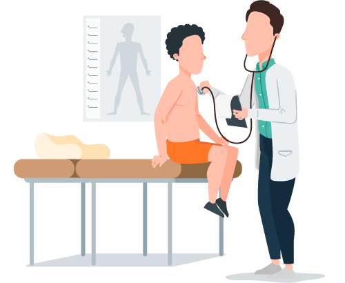 Doctor Checking Patient Illustration