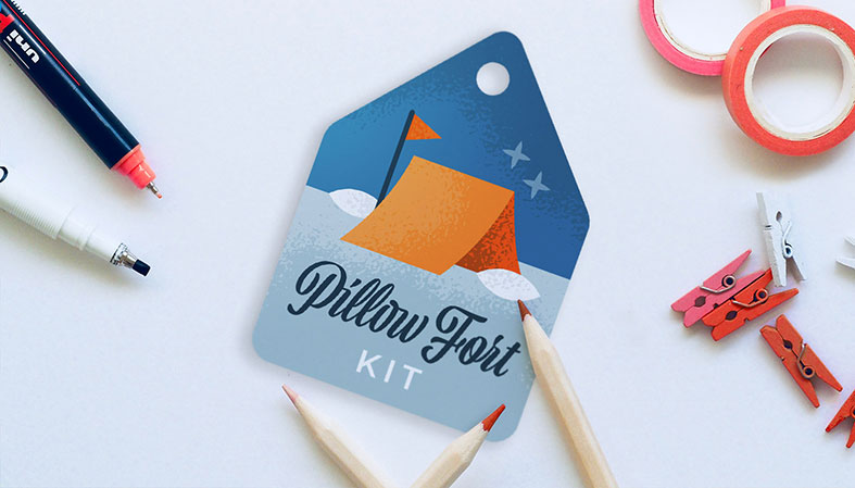 pillow fort kit gift tag