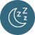 Illustration showing sleeping moon on a blue background