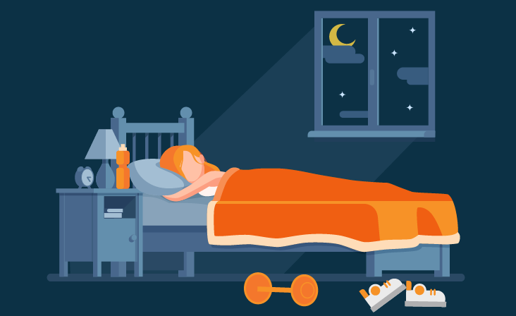 Illustration Of a Girl Resting after Exercise