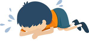 Sad Little Boy Illustration