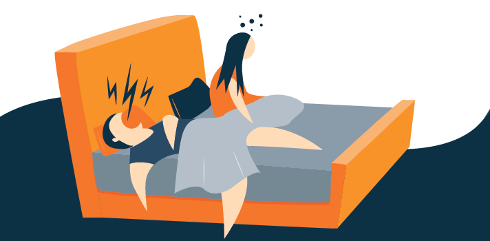 A Wife Having Struggle To Fall Asleep and Husband Snoring Loundly A Wife Having Struggle To Fall Asleep and Husband Snoring Loundly