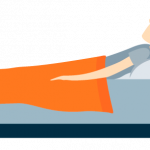 A Young Man Listening to Music In a Bed Illustration