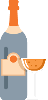 Champagne Bottle and a Glass Illustration