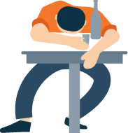 Falling Asleep Drunk In the Bar Illustration