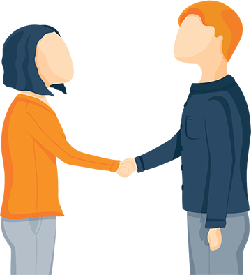 Illustration Of Two People Shaking Hands