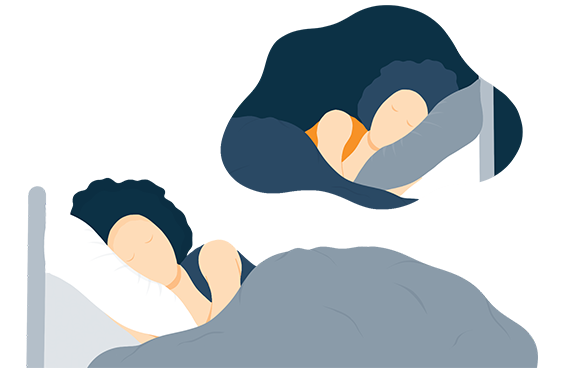 Woman Peacefully Sleeping and Dreaming