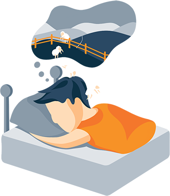 A Man Can't Fall Asleep Illustration