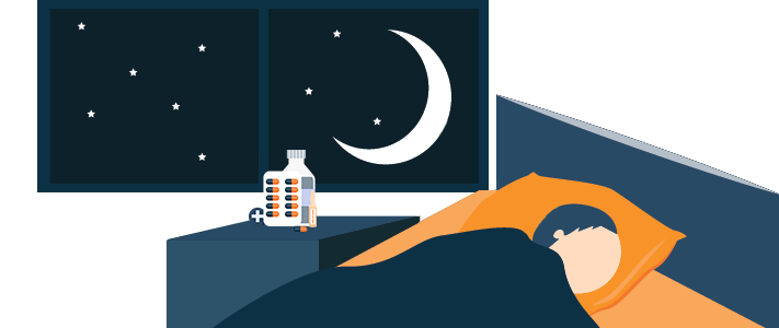 Boy Sleeping Peacefully Thanks to Melatonin Illustration Boy Sleeping Peacefully Thanks to Melatonin Illustration