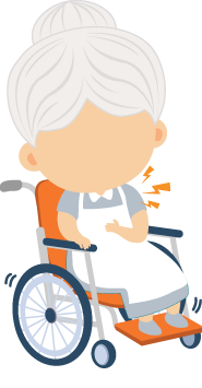 Elderly Woman Having Heart Attack Illustration