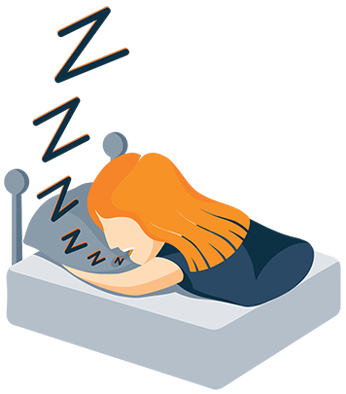 Illustration of a Woman Snoring while Sleeping