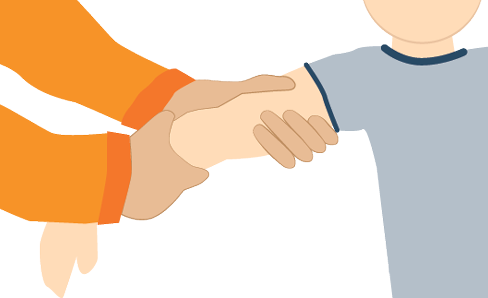 Illustration of a Father Squeezing Child's Forearm