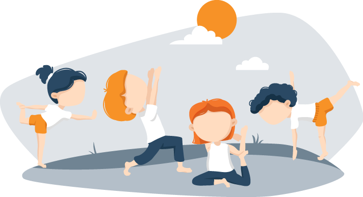 Kids Exercising Before Bed Illustration Kids Exercising Before Bed Illustration