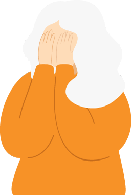 Sad Older Woman Illustration
