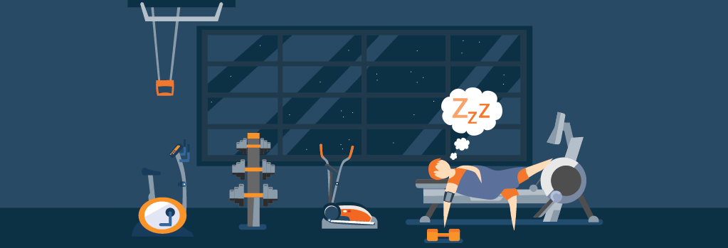 Athlete Sleeping in the Gym Tablet and Mobile Animated Gif