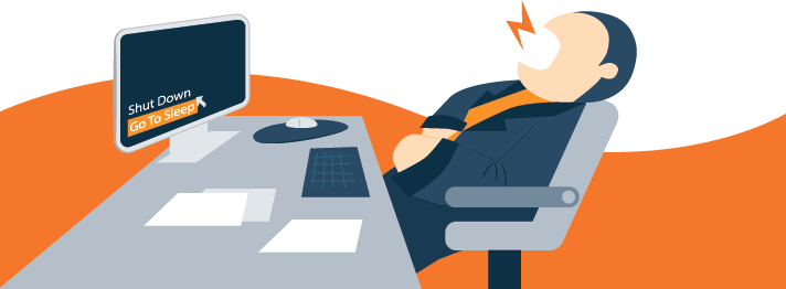 Illlustration of An Employee Asleep at His Desk