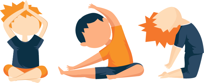 Kids Practicing Yoga Illusrtation