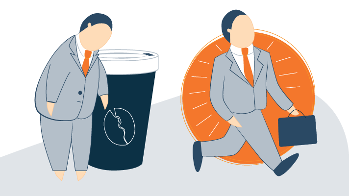 A Man Before and After Using CBD Oil Illustration