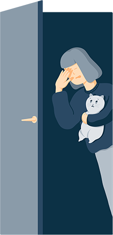 A Woman Shielding her Face from the Sun Illustration