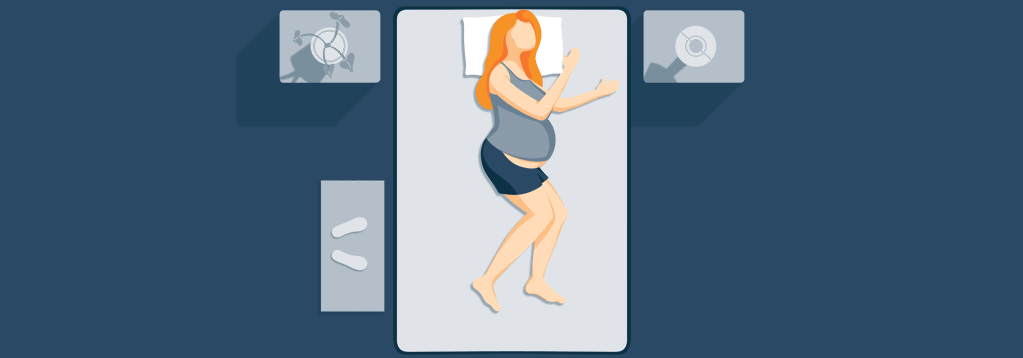 Animation of a Pregnant Woman Trying To Fall Asleep