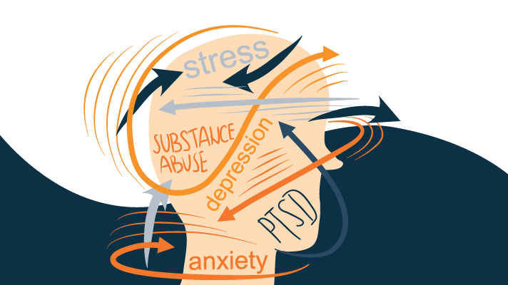 Illustration Of a Mess In the Head