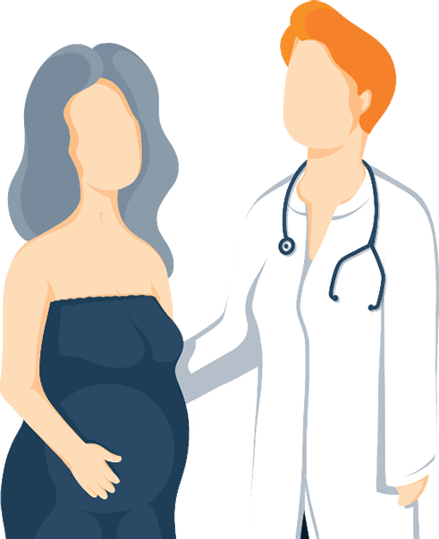 Illustration of Female Doctor Giving Advice to a Pregnant Lady