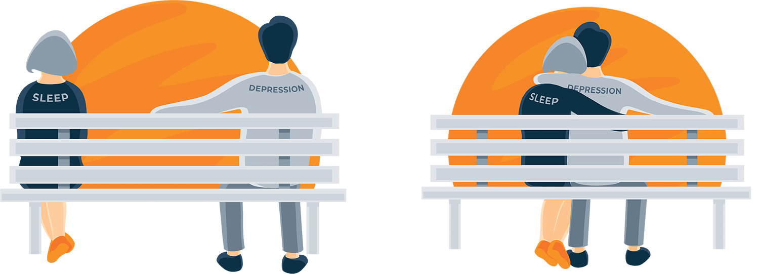 Managing Sleep and Depresison Illustration Managing Sleep and Depresison Illustration