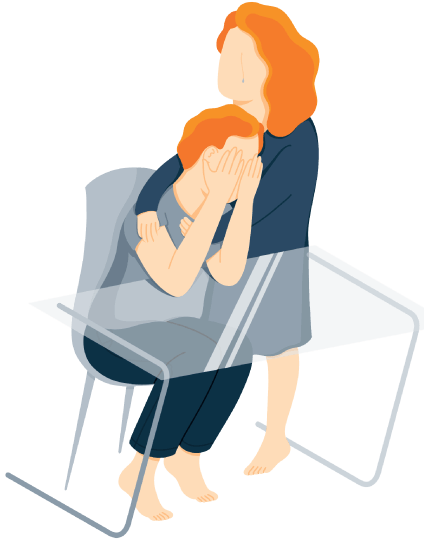 A Man Sits at the Table with His Hands Covering His Face in Shame Illustration
