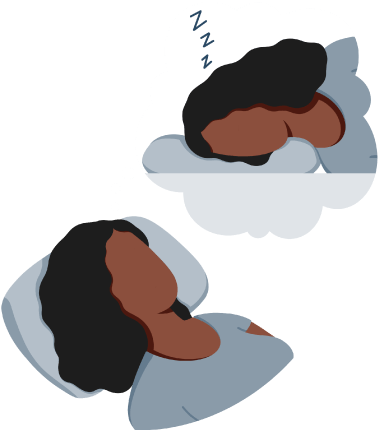 A woman Lying Awaken in a Bed wishing She Is Being Asleep Illustration