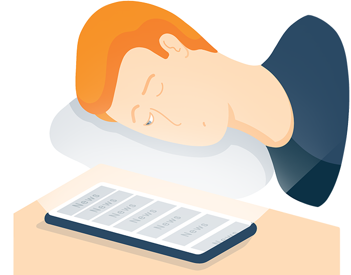 Constant Stream of Notifications and News On Tablet Illustration
