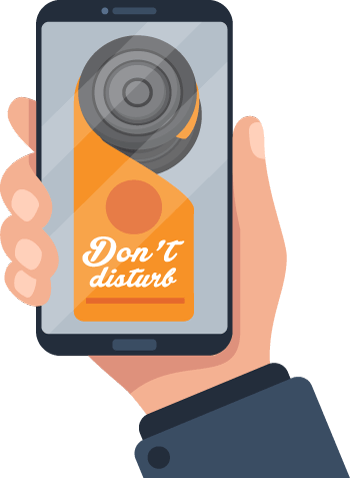 Don't Disturb Sign On Cell Phone Illustration Don't Disturb Sign On Cell Phone Illustration