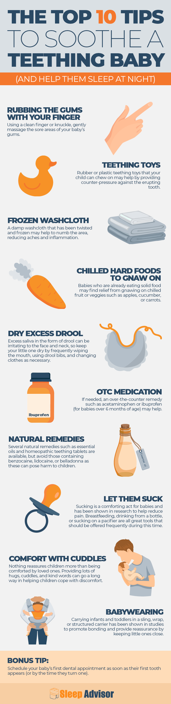 Tips To Soothe a Teething Baby Infographic